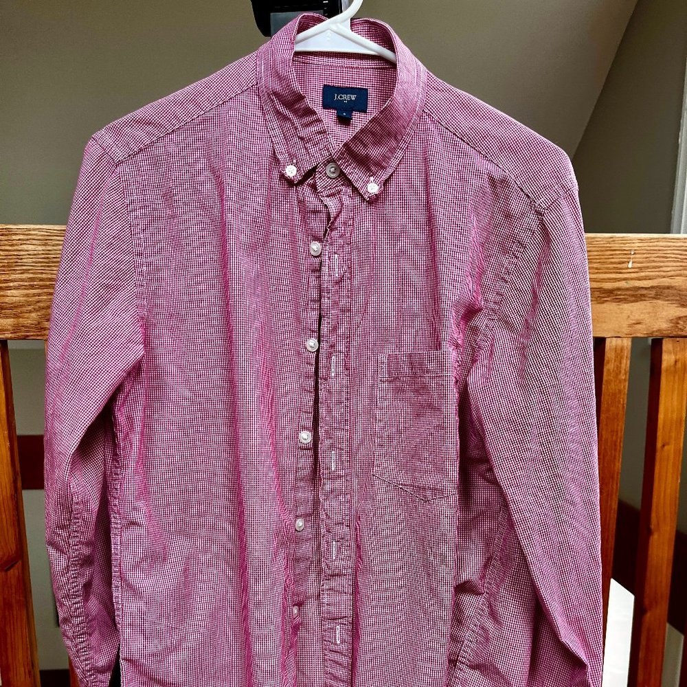 J. Crew Men's Slim Washed Red Shirt